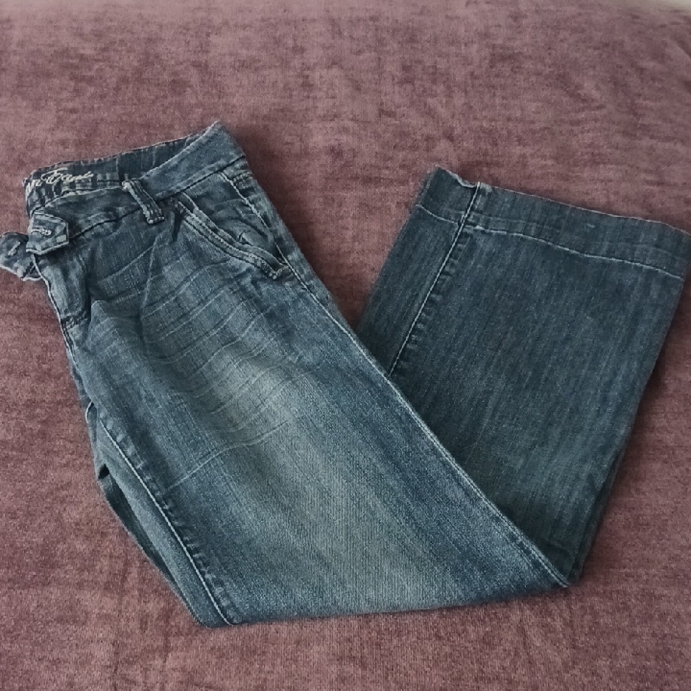 American Eagle Outfitters Dark Blue Boot Cut Jeans Wide Leg